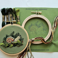 Magic Snail Embroidery Kit | Thread Painting & Stumpwork, 4" Hoop