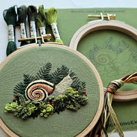 Magic Snail Embroidery Kit | Thread Painting & Stumpwork, 4" Hoop