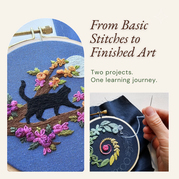 Beginner_Embroidery_Starter_Pack_Spiral_Sampler_and_Mini_Catwalk_by_Jessica_Long available at tinypatio.com