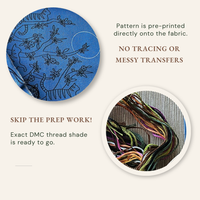 Black Cats Embroidery Kit for Adults | Catwalk & Full Moon, 6-inch (15cm)