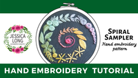 Spiral Sampler Beginner Embroidery Kit | Navy Fabric
