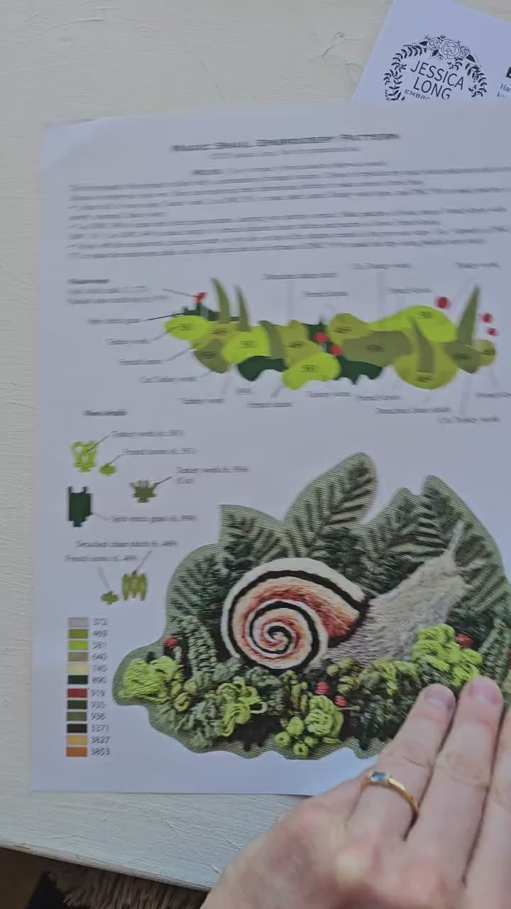 Magic Snail Embroidery Kit | Thread Painting & Stumpwork, 4" Hoop