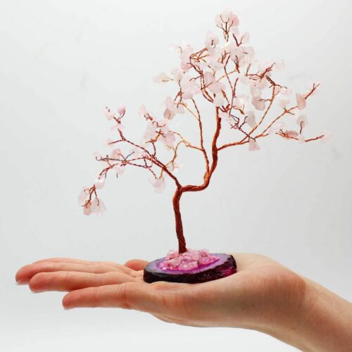 Handmade Rose Quartz Gemstone Tree